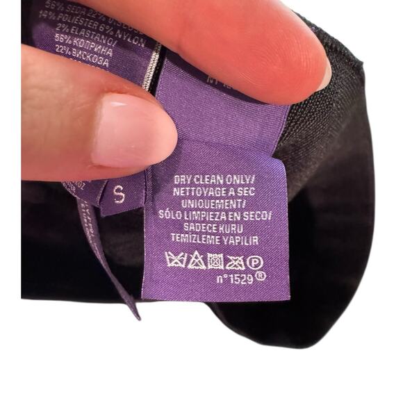 Ralph Lauren Womens Purple Label Elastic Waist Slim Velvet Floral Dress Slacks - Picture 8 of 9